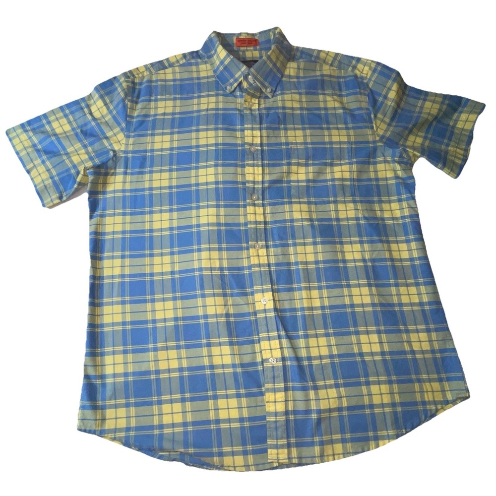 St. Johns Bay Performance‎ Shirt Button Up Plaid Multicolored Mens XL